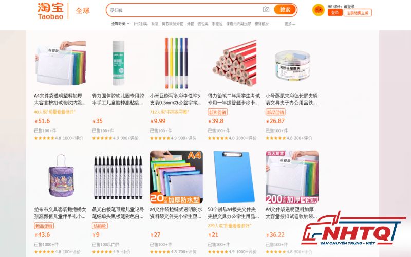 Link mua đồ dùng học tập nội địa Trung trên Taobao