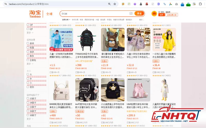 Mua balo Trung Quốc trên các trang TMĐT 