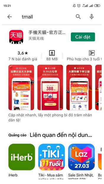 Tải app Tmall về điện thoại của bạn