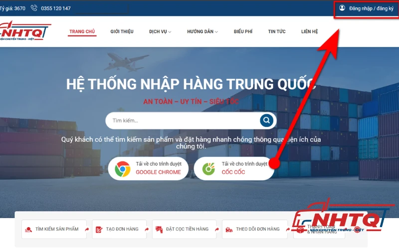 Đăng nhập/ Đăng ký công cụ đặt hàng của Nhtq.net