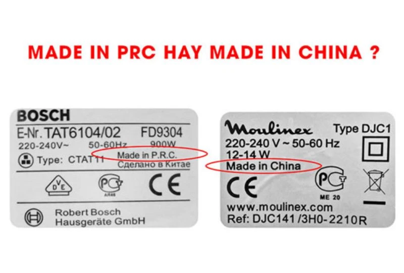 Hàng made in PRC có giống với hàng made in China không