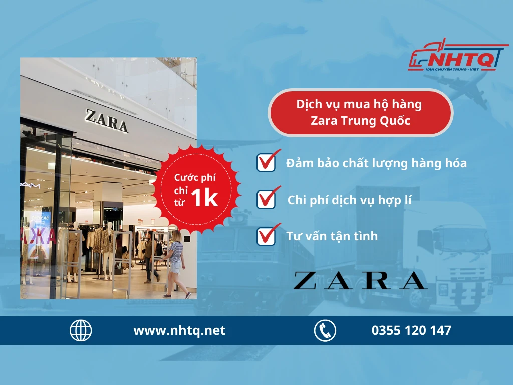 Order Zara Trung Quốc với dịch vụ mua hàng hộ của Công ty Nhtq