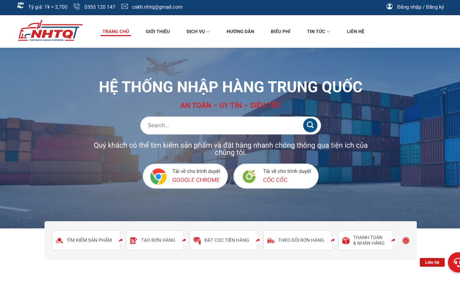Truy cập website chính thức của NHTQ