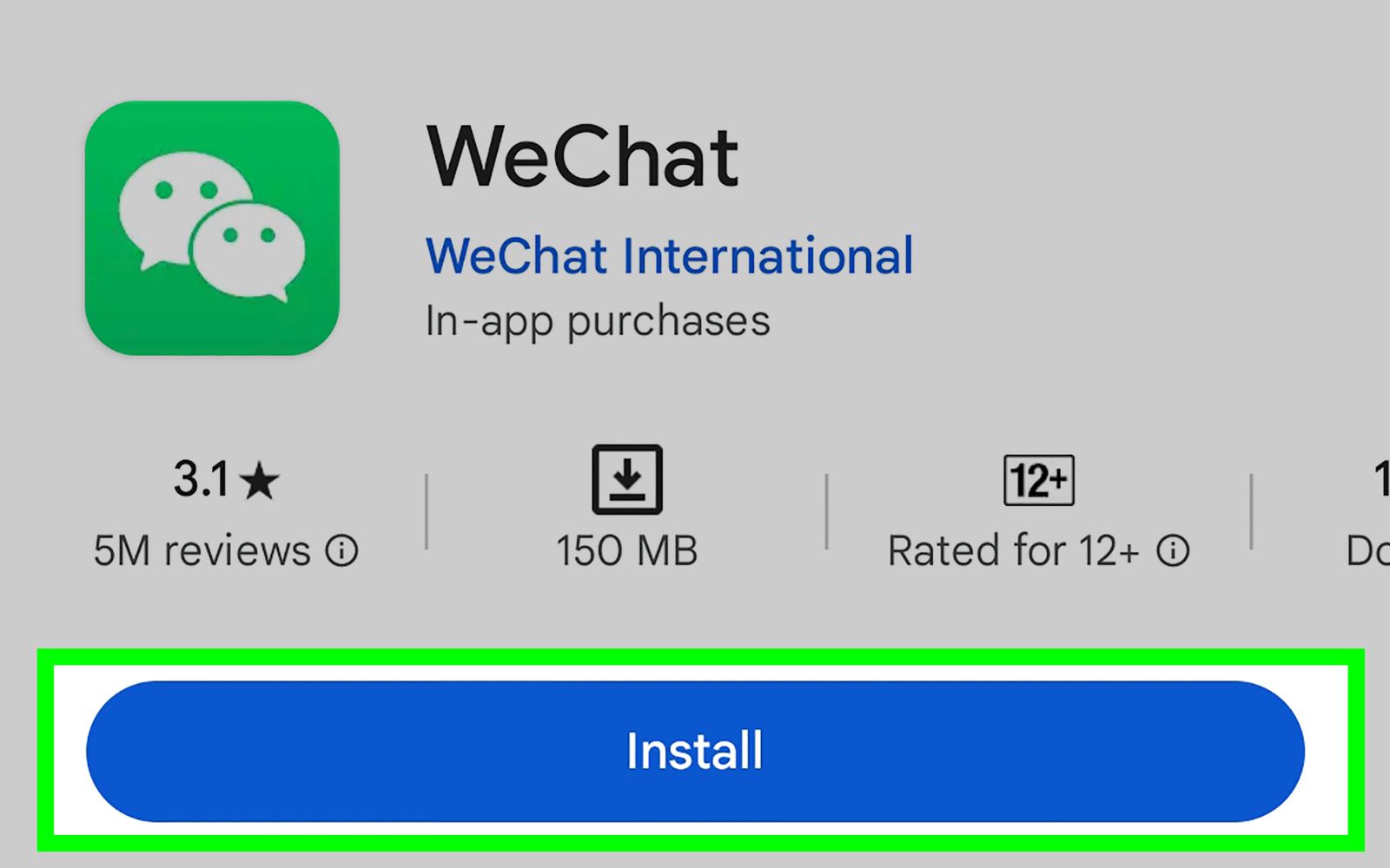 Tải ứng dụng WeChat từ Appstore hoặc CHPlay
