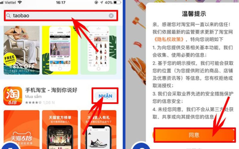 Tải ứng dụng và đăng nhập vào tài khoản