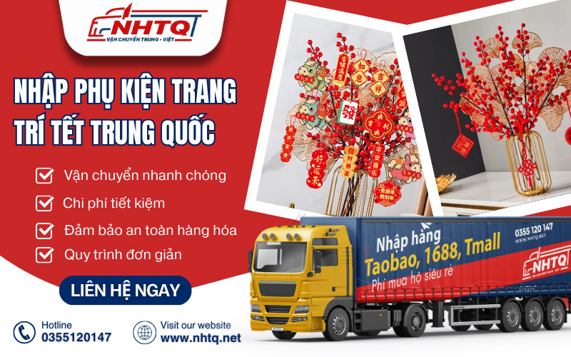 Nhập sỉ phụ kiện trang trí Tết Trung Quốc qua NHTQ.net