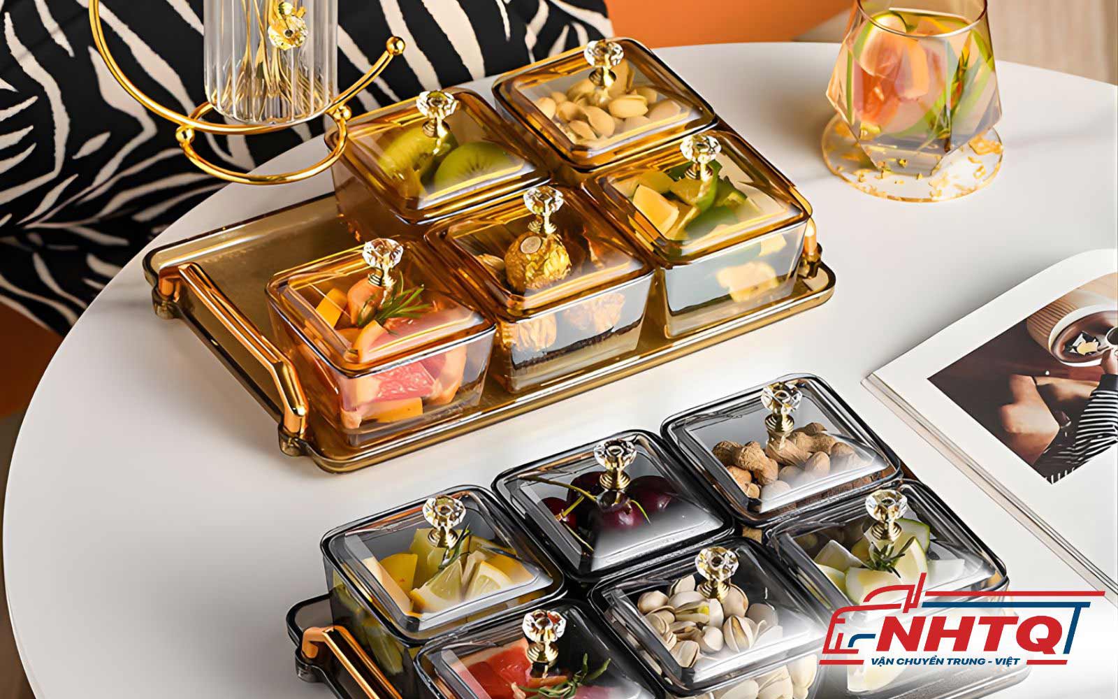 Mẫu khay mứt tết thủy tinh nội địa Trung