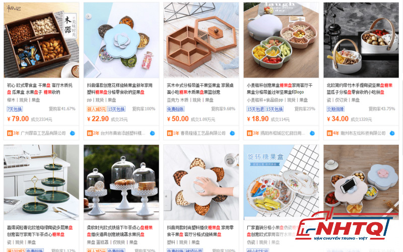 Order khay đựng bánh mứt qua các TMĐT Trung Quốc