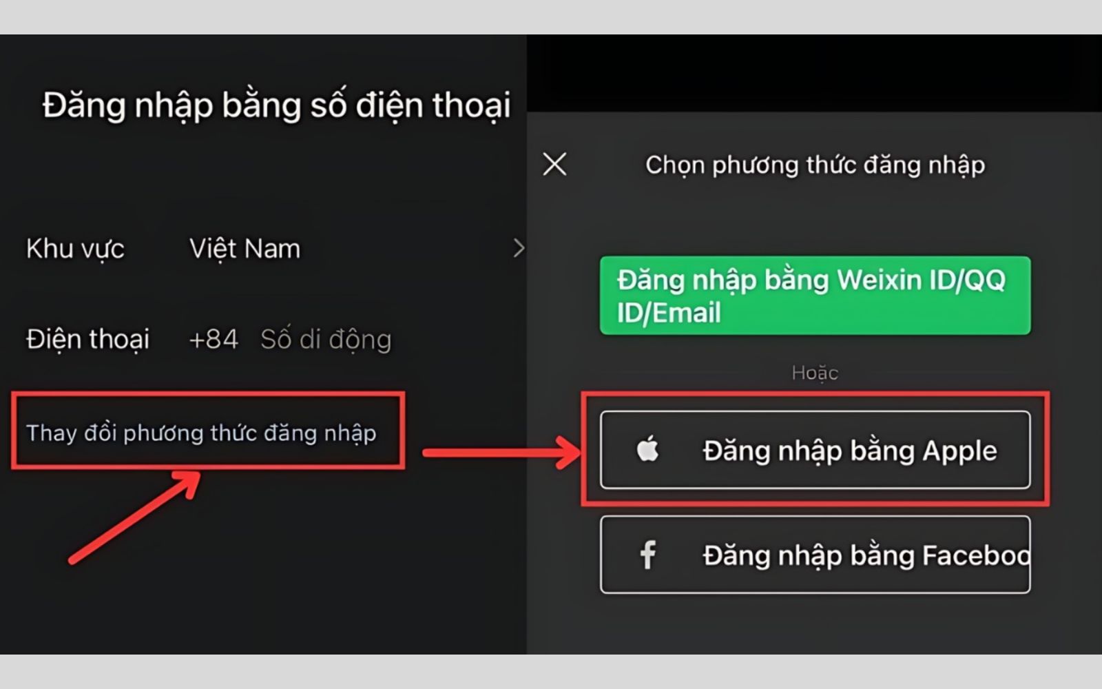 Chọn phương thức đăng nhập phù hợp