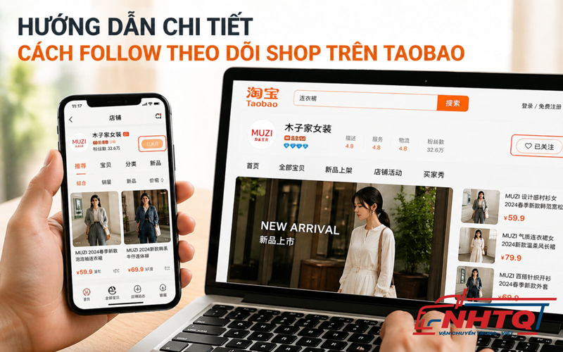 Hướng dẫn chi tiết cách follow theo dõi shop trên Taobao