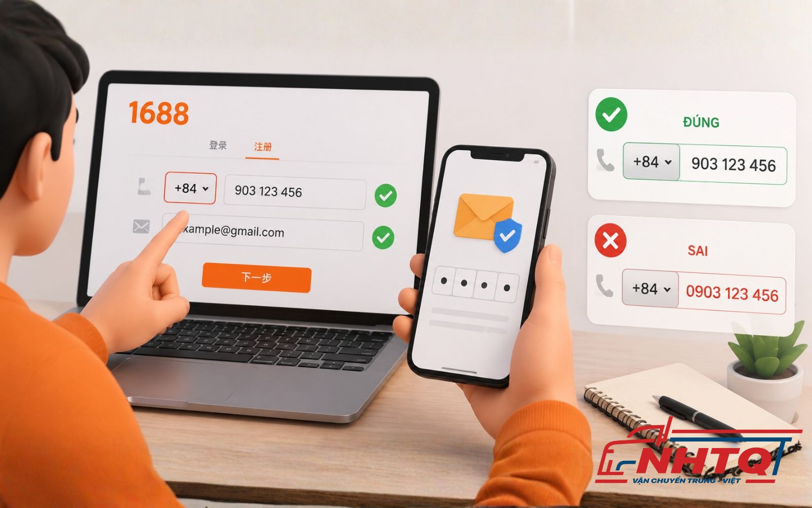 Bước 1: Check lại số điện thoại và mã vùng