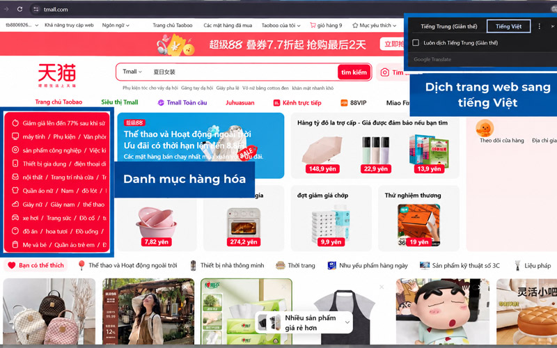 Dịch trang web sang tiếng Việt