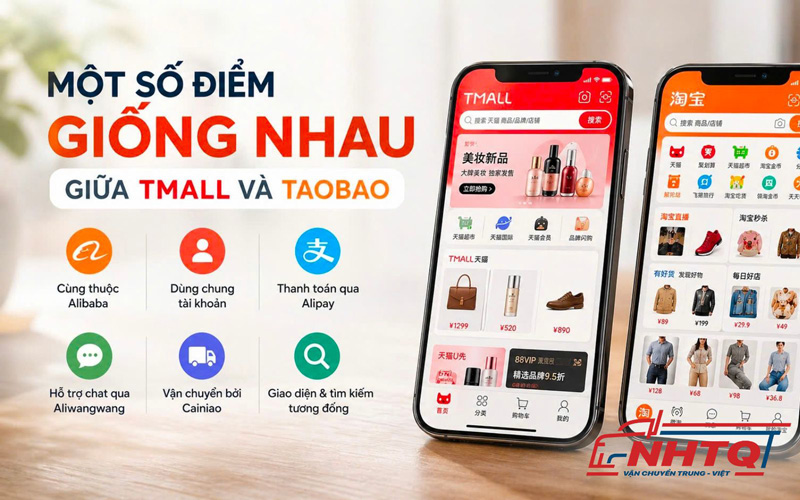 Một số điểm giống nhau giữa Tmall và Taobao