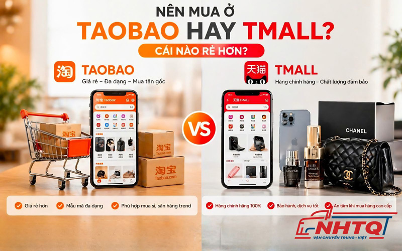 Nên mua hàng ở Taobao hay Tmall? Cái nào rẻ hơn?
