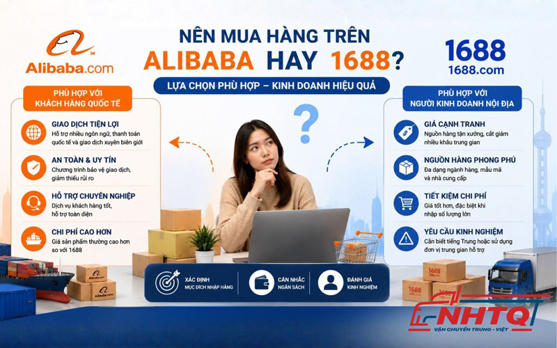 Nên mua hàng trên Alibaba hay 1688 thì rẻ và an toàn hơn?