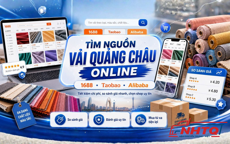Nhập sỉ vải Quảng Châu trên các sàn TMĐT Trung Quốc